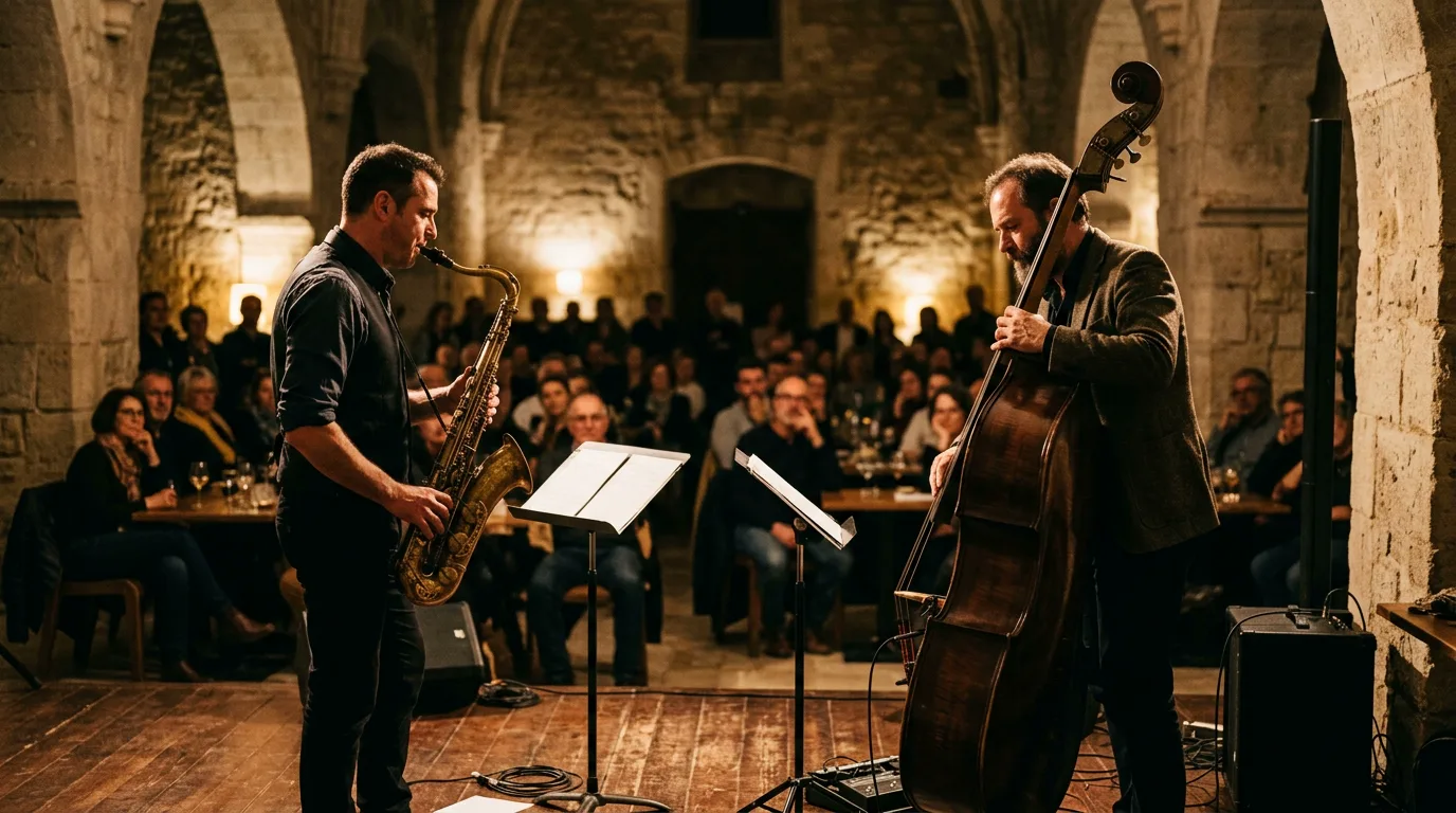 Concert public de jazz acoustique organisé par l'association 123 JAZZ à Clermont-l'Hérault